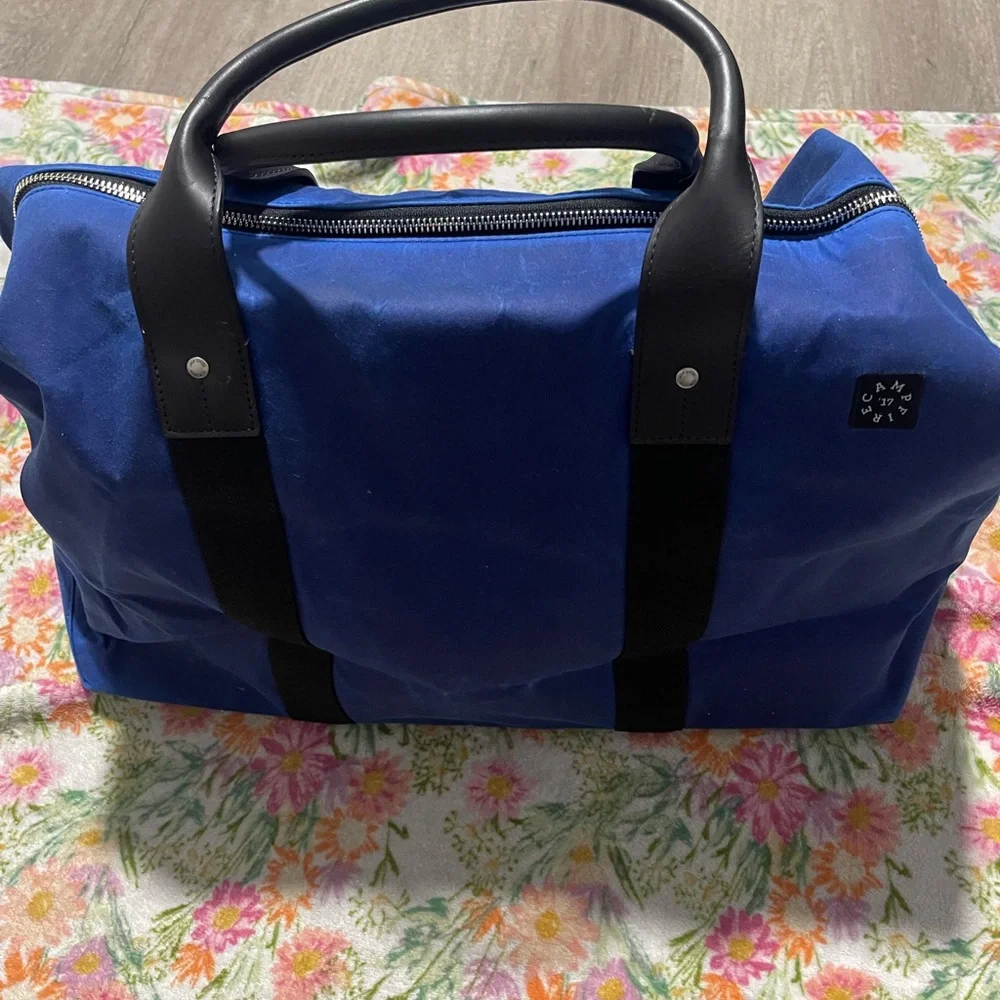 Jack Spade Blue Men's Canvas Weekender Duffel Bag